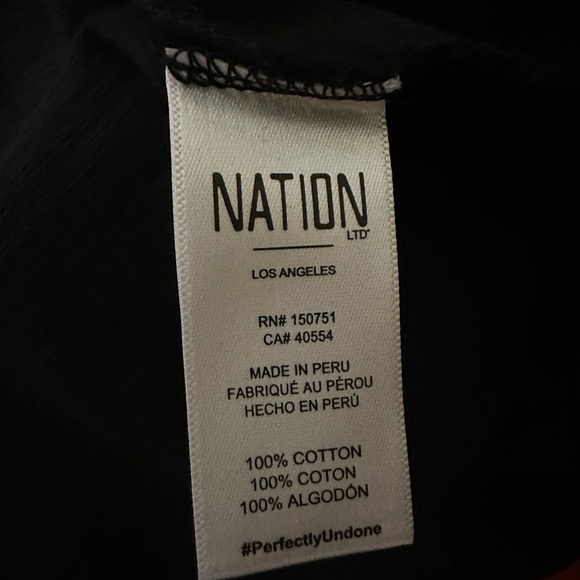 Nation LTD Dania Tee with Keyhole black size small pima cotton designer - Picture 5 of 7